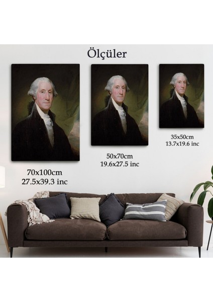 George Washington Abd Kurucusu Dekoratif Kanvas Tablo, Duvar Dekoru 6411 modelleri