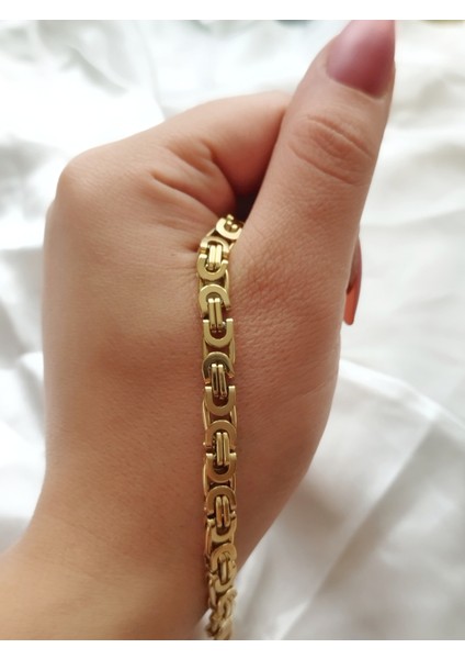 Ladybirdbujiteri Kral Zincir Model Çelik Gold Bileklik