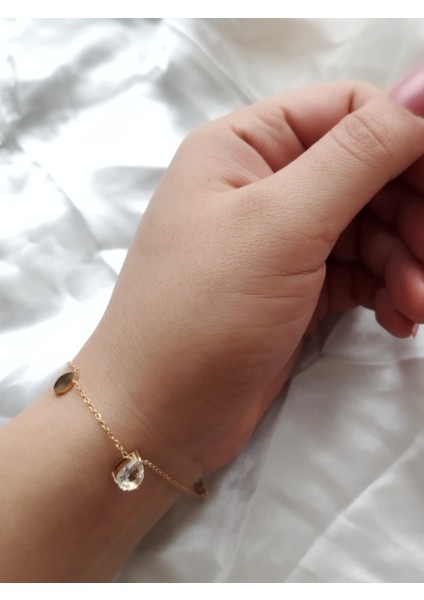 Ladybirdbujiteri Damla Model Zirkon Taşlı Minimal Çelik Bileklik fiyatları
