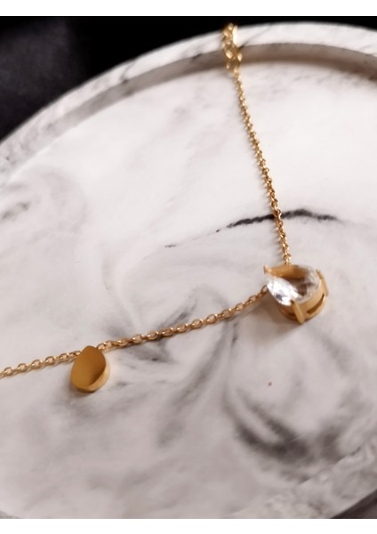 Ladybirdbujiteri Damla Model Zirkon Taşlı Minimal Çelik Bileklik indirimleri