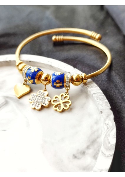Ladybirdbujiteri Yonca Charm Detaylı Pandora Çelik Bileklik fırsatları