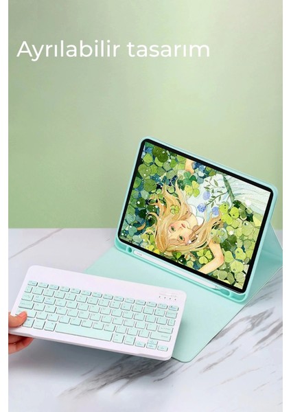 iPad 5 Air 9.7 Kılıf KC01 Smart Klavyeli Tablet Kılıfı - Lila fiyatları