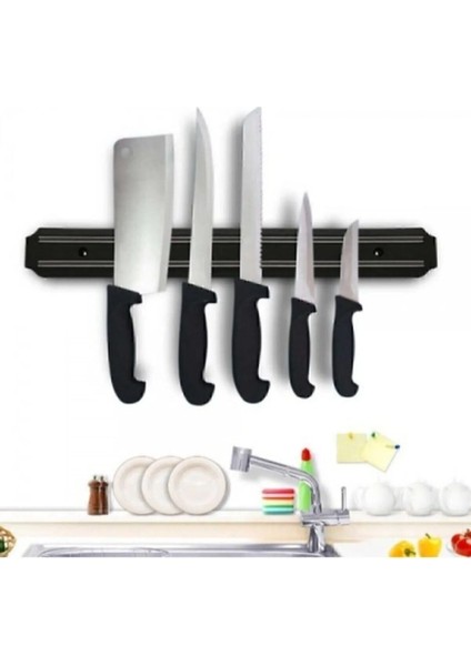 Paslanmaz Çelik Mıknatıslı Bıçak Tutucu 55CM, Mutfak Düzenleyici ve Dekoratif Aparat fırsatları