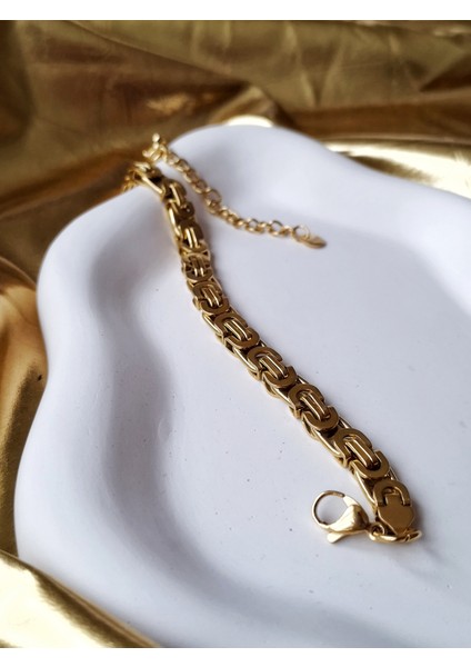 Ladybirdbujiteri Kral Zincir Model Çelik Gold Bileklik