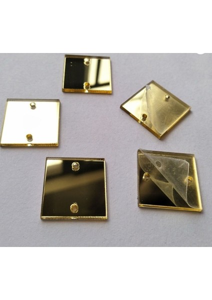 Yeşil Delikli Yapışkanlı Akrilik Dekoratif Aksesuar 2cm 100 Adet