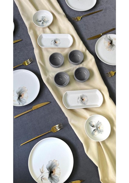 Gri 6 Kişilik 14 Parça Kahvaltı Takımı, Şık ve Kullanışlı Set modelleri