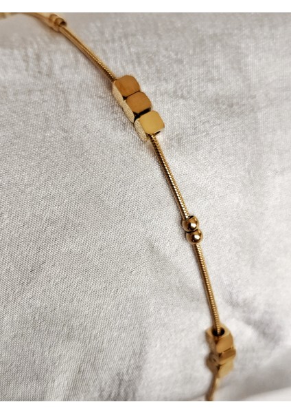 Ladybirdbujiteri Üçlü Küp Tasarım Minimal Gold Çelik Bileklik fırsatları