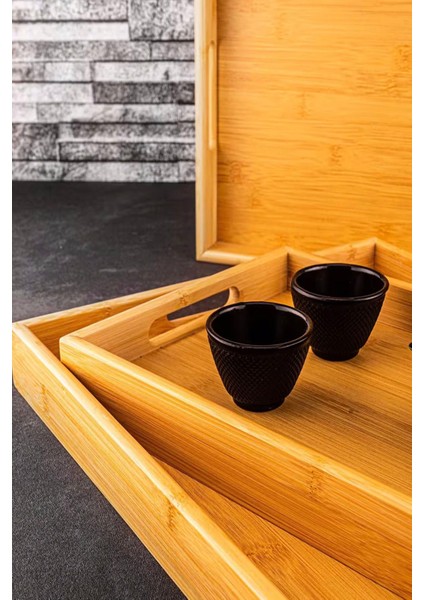 Bambu Desenli 3'lü Tepsi Seti, Şık ve Dayanıklı, Beyaz Renkli, Evinize Zarif Dokunuş modelleri