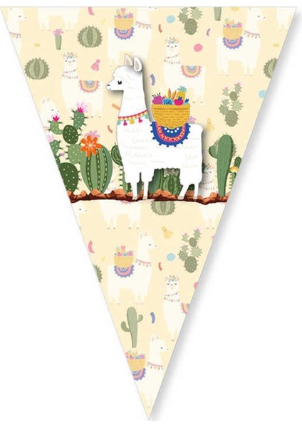 Renkli Kaktüslü Flama Lama, 200X24CM, 1 Adet, Canlı ve Şık Dekor Ürünü