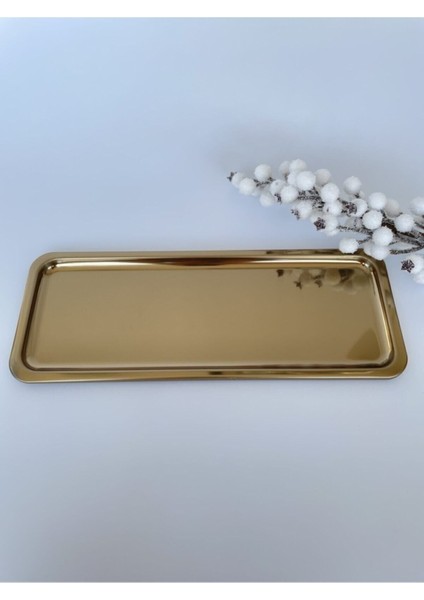 2'li ve 12'li Altın Dikdörtgen Servis Tepsisi Setleri, Şık Sunumlar Için Ideal indirimleri