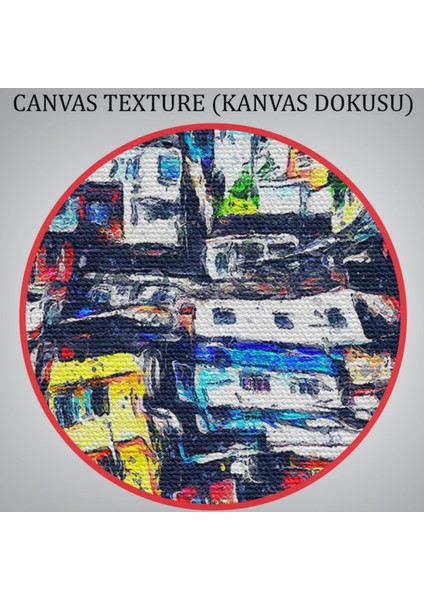 Şehir Manzarası ve Kalabalık, Modern Dekoratif Kanvas Tablo, Duvar Dekoru 1228