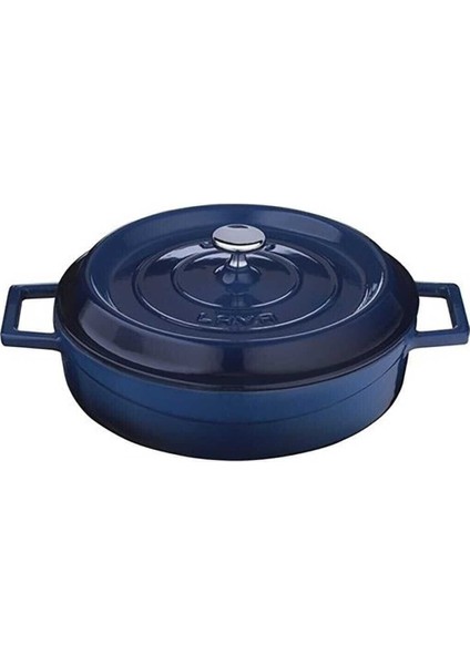 Çok Amaçlı Döküm Demir Sığ Tencere 24 cm - Mavi