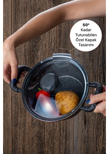 Cam Kapaklı, Döküm Derin Midi Tencere Seti, 16-22CM, Şık ve Kullanışlı. fiyatları