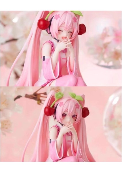 Sakura Hatsune Mıku Figürü Mıku Hazır Erişte Araba Kasası Masaüstü Süsleri Manzara Animasyon Modeli Hediye Renk Kutusu (Yurt Dışından) fiyatları