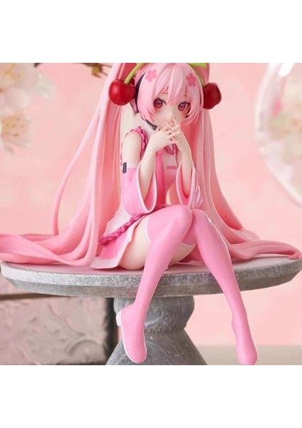 Sakura Hatsune Mıku Figürü Mıku Hazır Erişte Araba Kasası Masaüstü Süsleri Manzara Animasyon Modeli Hediye Renk Kutusu (Yurt Dışından) modelleri