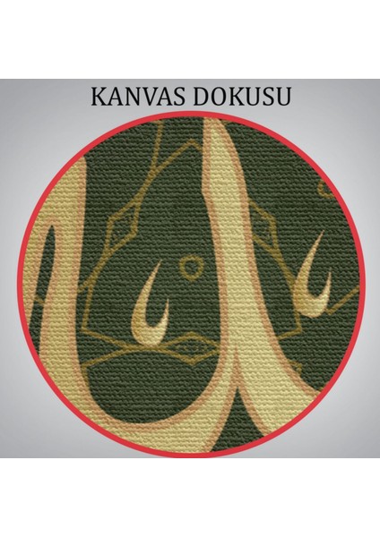 Allah, Yazılı Hat Sanatı Dekoratif Kanvas Tablo, Duvar Dekoru 3281
