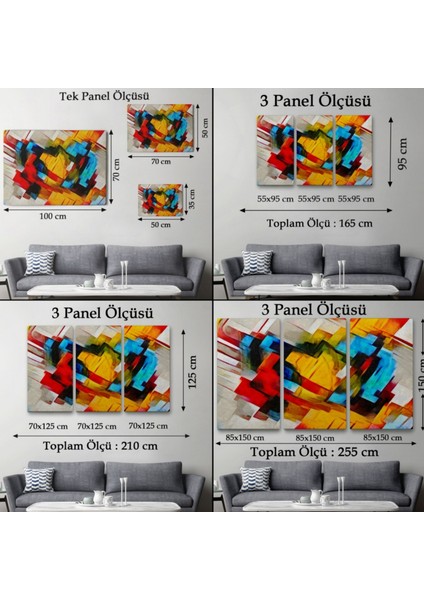 Yağlıboya Görünüm Soyut Çalışma Picasso Tarz Dekoratif Kanvas Tablo, Duvar Dekoru 3519 fırsatları