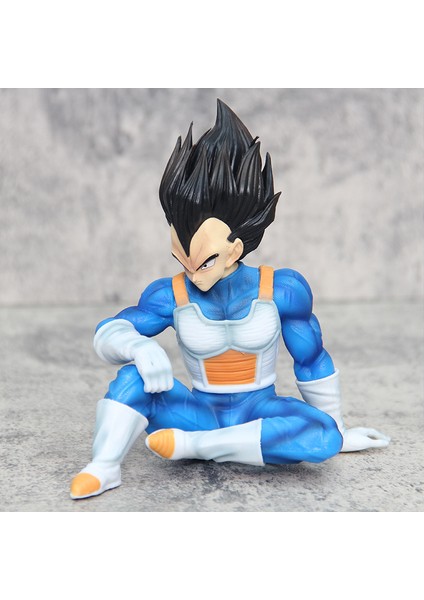Dragon Ball Süper Oturan Vegeta Model Figürü Süper Saiyan Prens Anime Çevresel Süsler (Yurt Dışından)