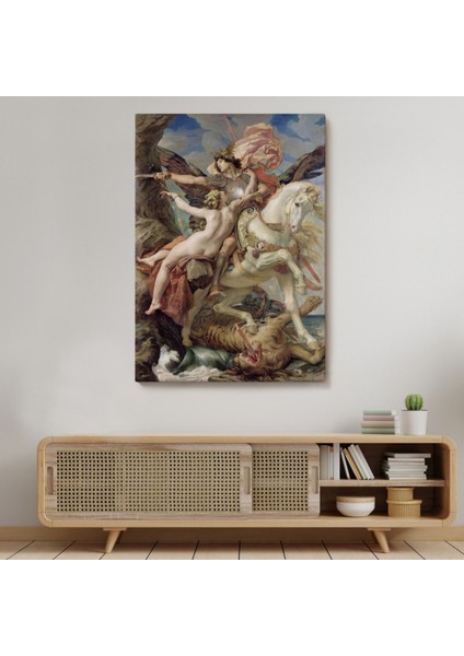 Ruggiero ve Angelica Eseri Joseph Paul Dekoratif Kanvas Tablo, Duvar Dekoru 6218 modelleri