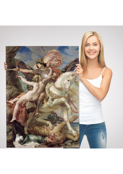 Ruggiero ve Angelica Eseri Joseph Paul Dekoratif Kanvas Tablo, Duvar Dekoru 6218
