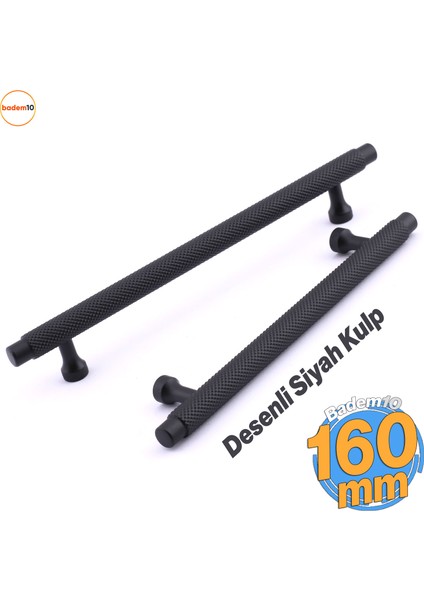 Martin Siyah Metal Kulp 160 mm Mobilya Çekmece Mutfak Dolabı Dolap Modern Kapak Kulpları Grip Desen
