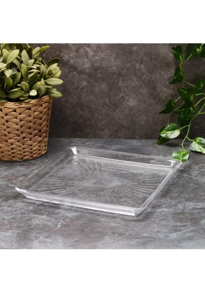 Beyaz Kare Servis Tabak 24X24 Cm, Şık ve Kullanışlı Ev ve Davet Sofraları Için