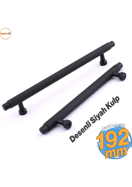 Martin Siyah Metal Kulp 192 mm Mobilya Çekmece Mutfak Dolabı Dolap Modern Kapak Kulpları Grip Desen