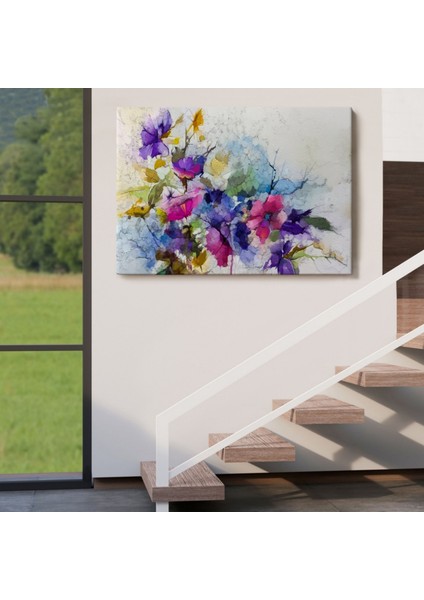 Çiçekler Modern Soyut Çalışma Dekoratif Kanvas Tablo, Duvar Dekoru 3650 indirimleri