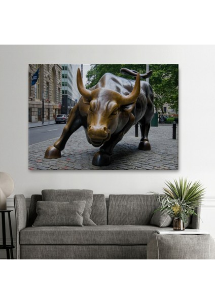 Boğa Heykeli Charging Bull Newyork Dekoratif Kanvas Tablo, Duvar Dekoru 5160 fiyatları