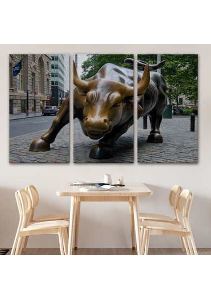 Boğa Heykeli Charging Bull Newyork Dekoratif Kanvas Tablo, Duvar Dekoru 5160 modelleri