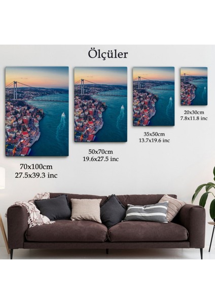 Kuş Bakışı Boğaziçi Dekoratif Kanvas Tablo, Duvar Dekoru 5971 fırsatları