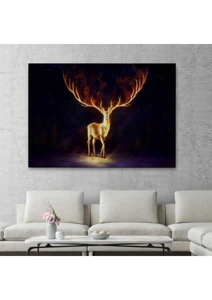 Sarı Geyik Sürreal Dekoratif Kanvas Tablo, Duvar Dekoru 6649 fiyatları