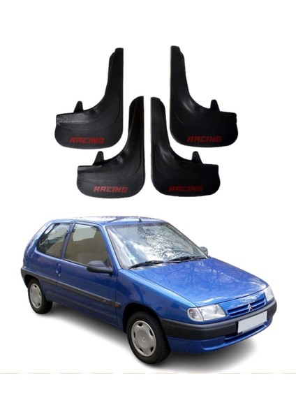 Citroen Saxo Uyumlu Racing Yazılı 4'lü Tozluk Çamurluk Paçalık Modifiye