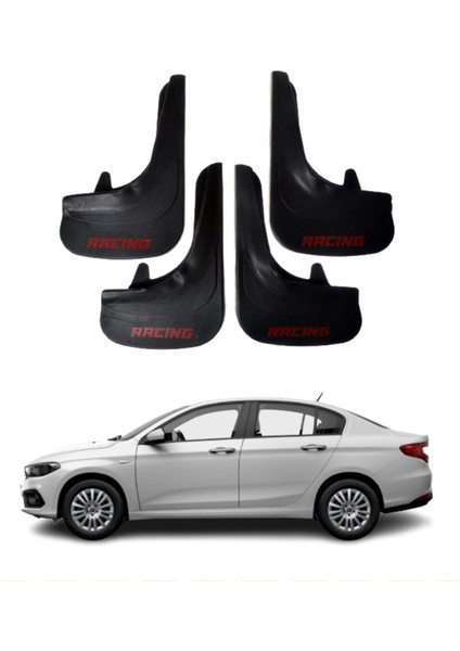 Fiat Egea Sd Tüm Kasalara Uyumlu Racing Yazılı 4'lü Tozluk Çamurluk Paçalık Modifiye