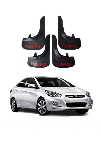 Hyundai Accent Blue Uyumlu Tuning Yazılı 4'lü Tozluk Çamurluk Paçalık Modifiye