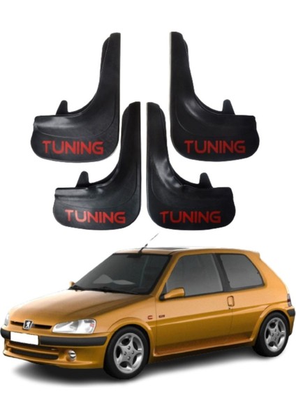 Peugeot 106 Uyumlu Tuning Yazılı 4'lü Tozluk Çamurluk Paçalık Modifiye