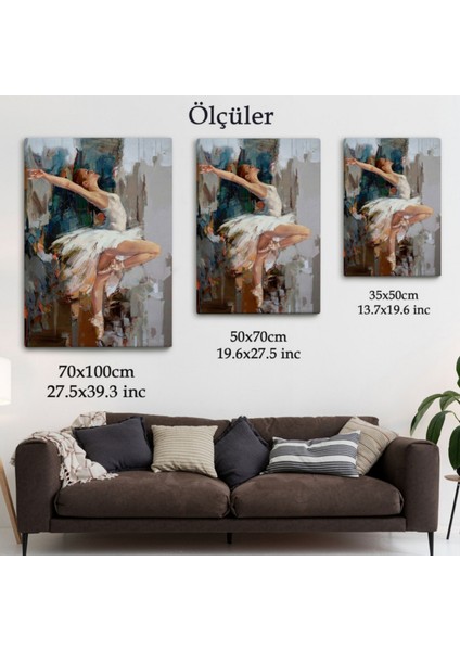 Beyaz Elbisesi ile Bale Yapan Güzel Kız Dekoratif Kanvas Tablo, Duvar Dekoru 6077 fırsatları