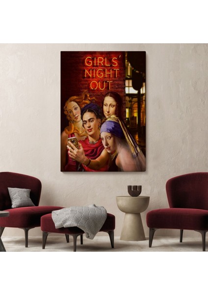 Girls Night Out, Kızlar Gecesi Dekoratif Kanvas Tablo, Duvar Dekoru 6112 fiyatları