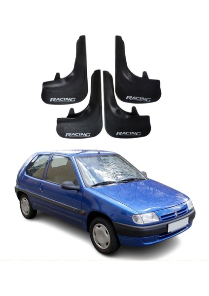 Citroen Saxo Uyumlu Racing Yazılı 4'lü Tozluk Çamurluk Paçalık Modifiye