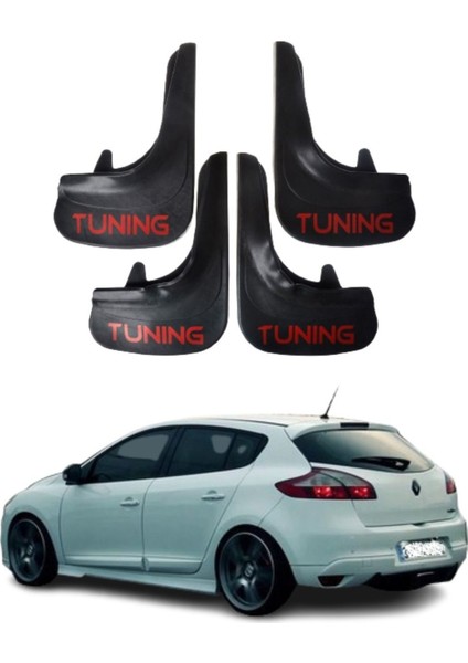 Renault Megane 3 Hb 2010-2016 Uyumlu Tuning Yazılı 4'lü Tozluk Çamurluk Paçalık Modifiye