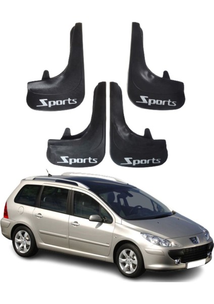 Peugeot 307 Stw Tüm Kasalara Uyumlu Sports Yazılı 4'lü Tozluk Çamurluk Paçalık Modifiye