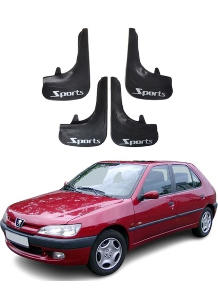 Peugeot 306 Hb Tüm Kasalara Uyumlu Sports Yazılı 4'lü Tozluk Çamurluk Paçalık Modifiye