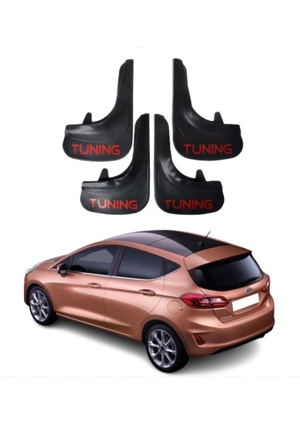 Ford Fiesta 2018 ve Sonrası Uyumlu Tuning Yazılı 4'lü Tozluk Çamurluk Paçalık Modifiye