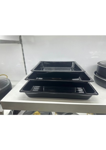 3'lü Emaye Kare Fırın Tepsisi Seti, Siyah, 30-42CM, Dayanıklı ve Şık Tasarım fiyatları