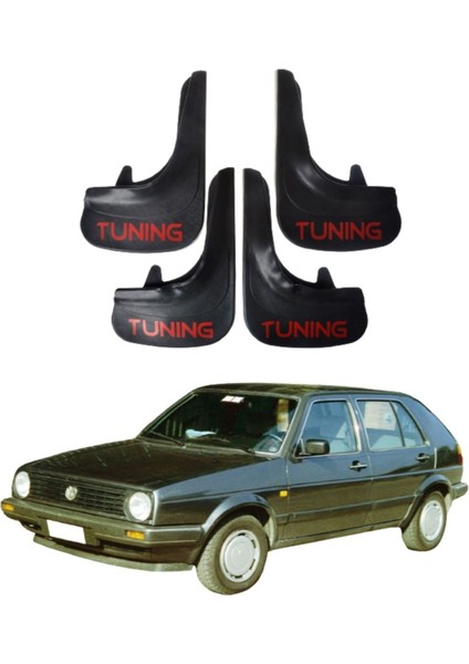 Volkswagen Golf 2 Uyumlu Tuning Yazılı 4'lü Tozluk Çamurluk Paçalık Modifiye