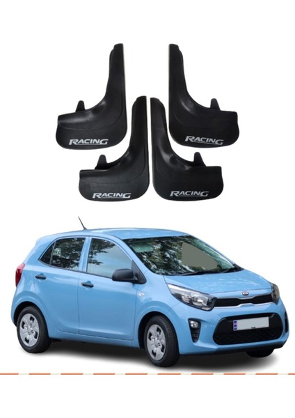Kia Pıcanto Uyumlu Racing Yazılı 4'lü Tozluk Çamurluk Paçalık Modifiye
