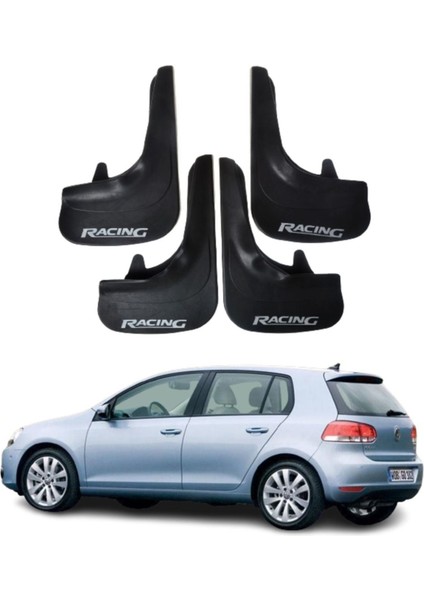 Volkswagen Golf 6 Uyumlu Racing Yazılı 4'lü Tozluk Çamurluk Paçalık Modifiye