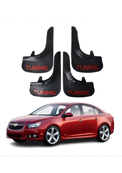 Chevrolet Cruze Sedan Uyumlu Tuning Yazılı 4'lü Tozluk Çamurluk Paçalık Modifiye