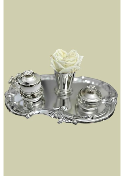 Şık Paslanmaz Çelik Sunum Tepsisi, Çay, Kahve ve Ikramlıklar Için Tek Kişilik fiyatları