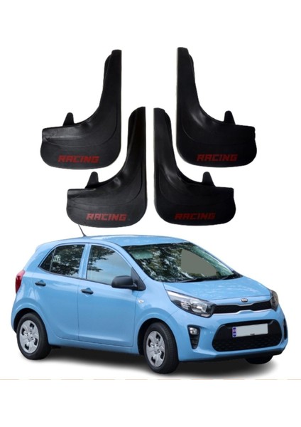 Kia Pıcanto Uyumlu Racing Yazılı 4'lü Tozluk Çamurluk Paçalık Modifiye